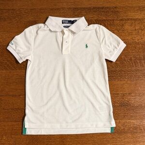 Polo by Ralph Lauren Kids Cream Polo Shirt with Green Logo